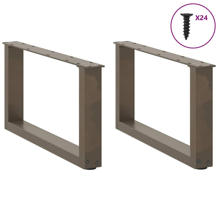 Picioare pentru măsuță de cafea în formă de U, 2 buc., oțel natural, 60 x (30-31) cm WALTI