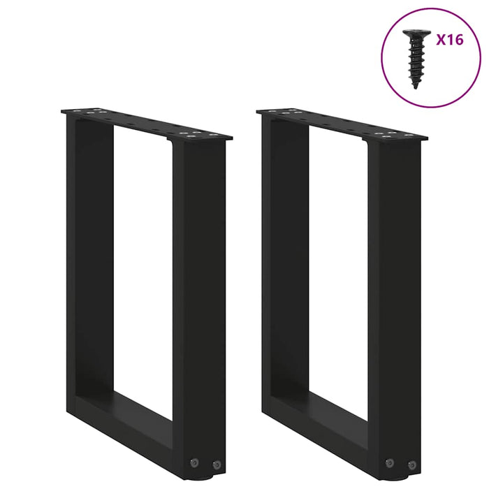 Picioare pentru măsuță de cafea în formă de U, 2 buc., negru, 28x(42-43) cm, oțel WALTI