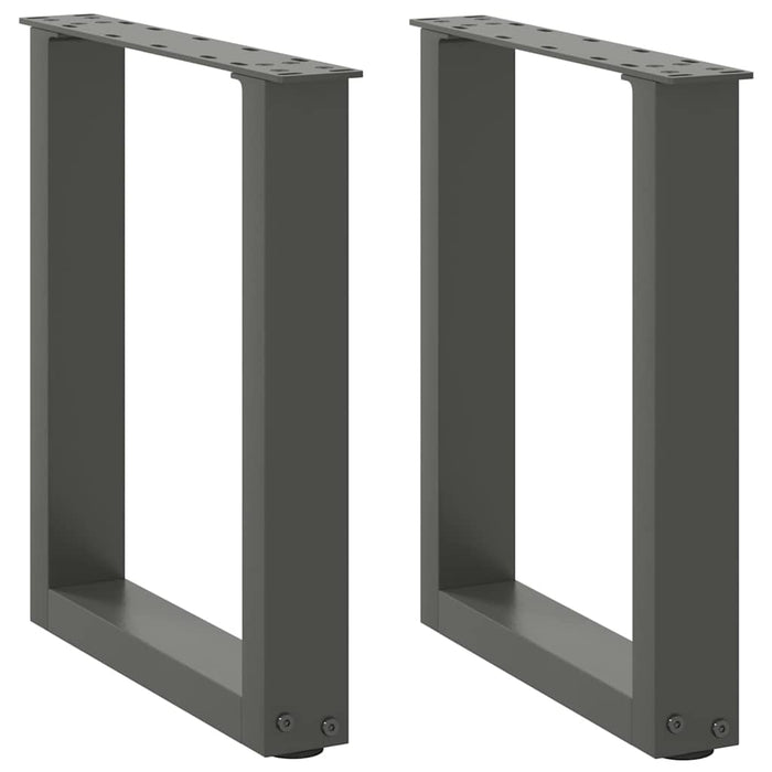 Picioare pentru măsuță de cafea în formă de U, 2 buc., antracit, 38x(42-43) cm, oțel - WALTI WALTI