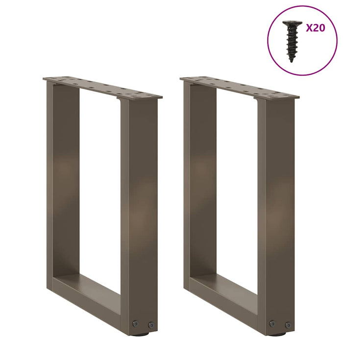 Picioare pentru măsuță de cafea în formă de U, 2 buc., oțel natural, 38x(42-43) cm WALTI