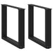 Picioare pentru măsuță de cafea în formă de U, 2 buc., negru, 50x(42-43) cm, oțel - WALTI WALTI