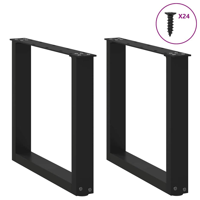 Picioare pentru măsuță de cafea în formă de U, 2 buc., negru, 50x(42-43) cm, oțel - WALTI WALTI