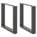 Picioare pentru măsuță de cafea în formă de U, 2 buc., antracit, 50x(42-43) cm, oțel - WALTI WALTI