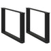 Picioare pentru măsuță de cafea în formă de U, 2 buc., negru, 60x(42-43) cm, oțel - WALTI WALTI
