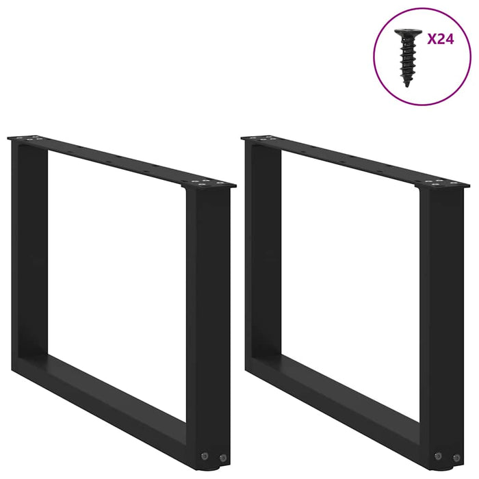 Picioare pentru măsuță de cafea în formă de U, 2 buc., negru, 60x(42-43) cm, oțel - WALTI WALTI