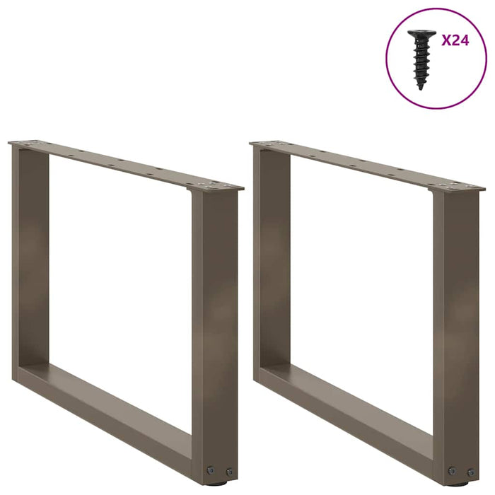Picioare pentru măsuță de cafea în formă de U, 2 buc., oțel natural, 60 x (42-43) cm WALTI