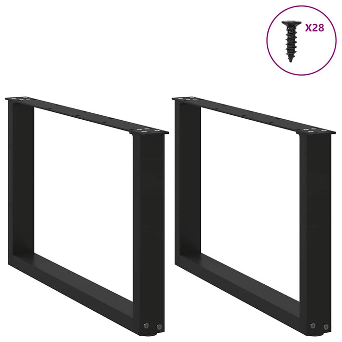 Picioare pentru măsuță de cafea în formă de U, 2 buc., negru, 70x(42-43) cm, oțel WALTI