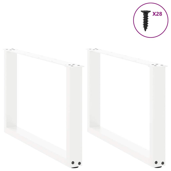 Picioare pentru măsuță de cafea în formă de U, 2 buc., alb, 70x(42-43) cm, oțel WALTI