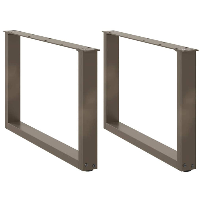 Picioare pentru masă de cafea în formă de U, 2 buc., oțel natural, 70x(42-43) cm - WALTI WALTI