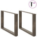 Picioare pentru masă de cafea în formă de U, 2 buc., oțel natural, 70x(42-43) cm - WALTI WALTI