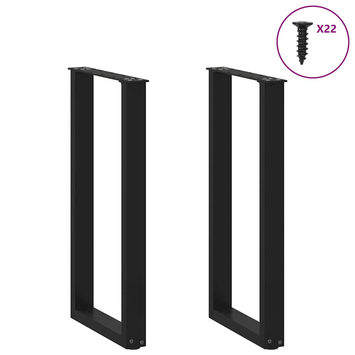 Picioare de masă consolă în formă de U, 2 buc., negru, 38x(72-73) cm, oțel - WALTI WALTI