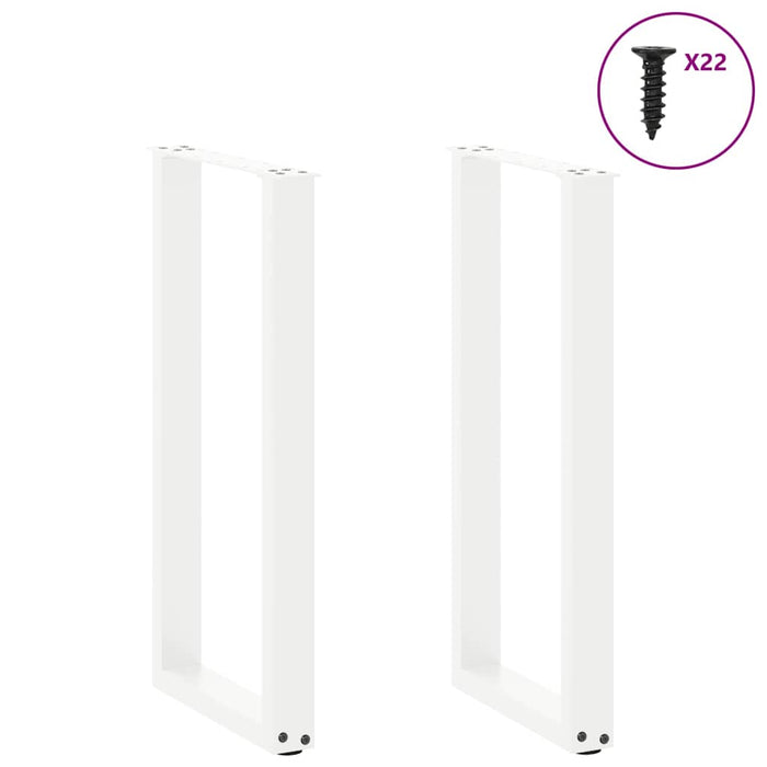 Picioare de masă consolă în formă de U, 2 buc., alb, 38x(72-73) cm, oțel - WALTI WALTI