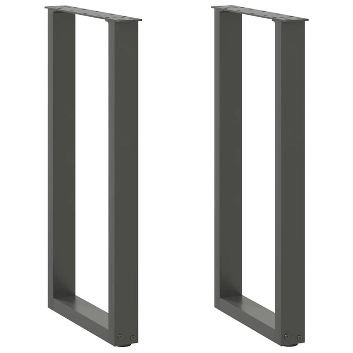 Picioare de masă consolă în formă de U, 2 buc., antracit, 38x(72-73) cm, oțel WALTI