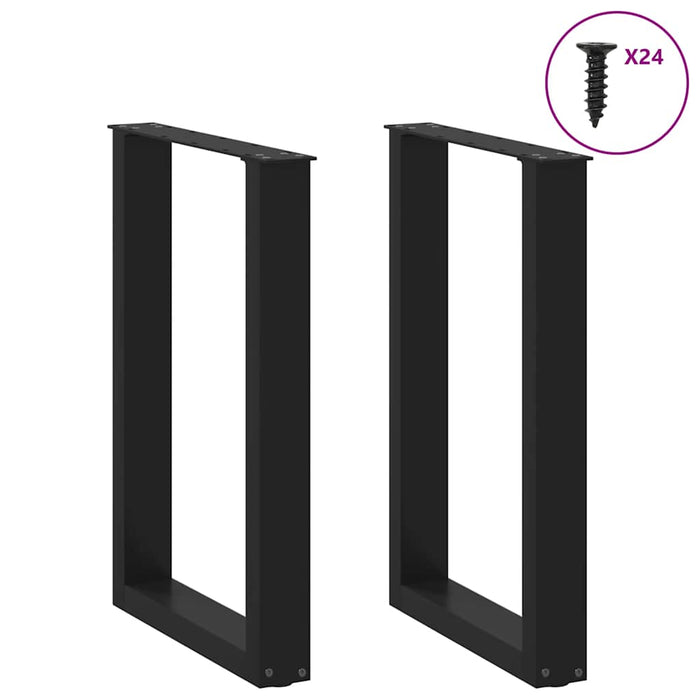 Picioare de masă în formă de U, 2 buc., negru, 50x(72-73) cm, oțel WALTI