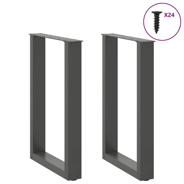 Picioare de masă în formă de U, 2 buc., antracit, 50x(72-73) cm, oțel - WALTI WALTI