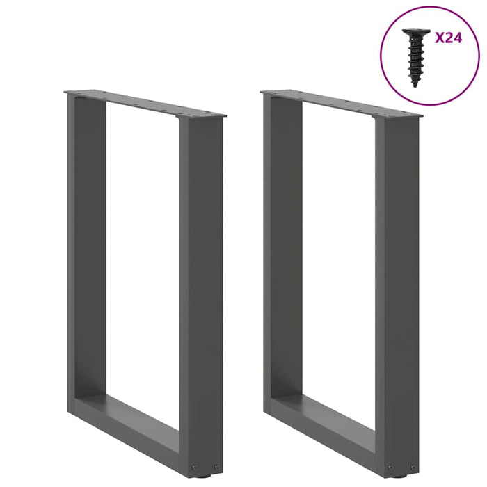Picioare de masă în formă de U, 2 buc., antracit, 60x(72-73) cm, oțel WALTI