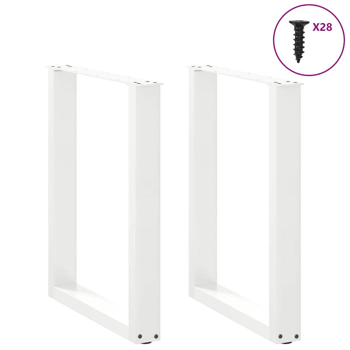 Picioare de masă în formă de U, 2 buc., alb, 70x(72-73) cm, oțel WALTI