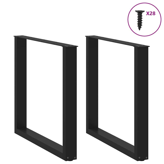 Picioare de masă în formă de U, 2 buc., negru, 80x(72-73) cm, oțel - WALTI WALTI