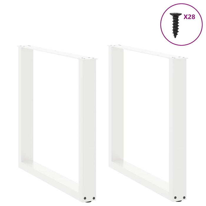 Picioare de masă în formă de U, 2 buc., alb, 80x(72-73) cm, oțel WALTI