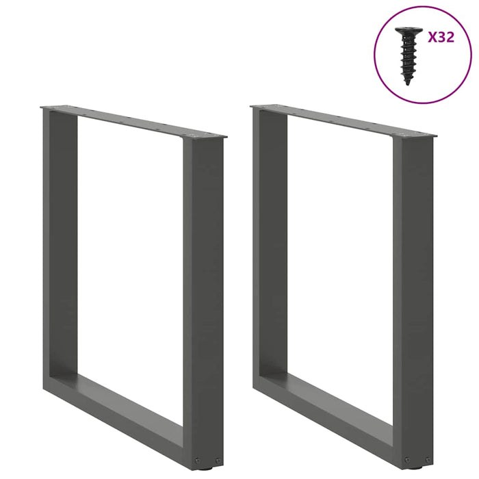 Picioare de masă în formă de U, 2 buc., antracit, 90x(72-73) cm, oțel WALTI