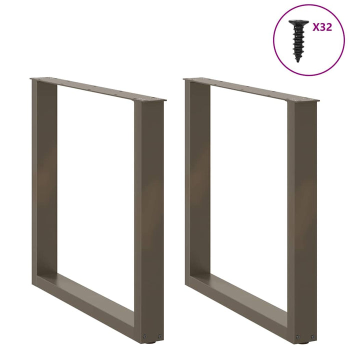 Picioare de masă în formă de U, 2 buc., oțel natural, 90x(72-73) cm WALTI