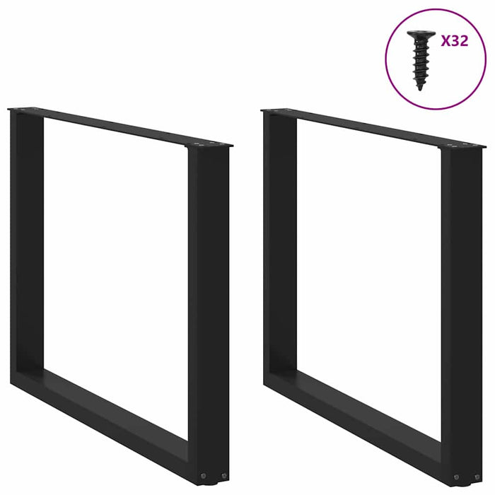 Picioare de masă în formă de U, 2 buc., negru, 100x(72-73) cm, oțel - WALTI WALTI