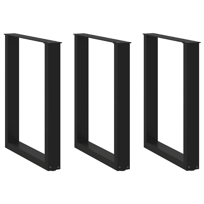 Picioare de masă în formă de U, 3 buc., negru, 70x(72-73) cm, oțel WALTI