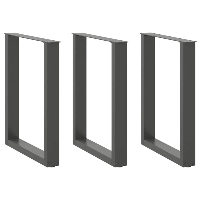 Picioare de masă în formă de U, 3 buc., antracit, 70x(72-73) cm, oțel WALTI