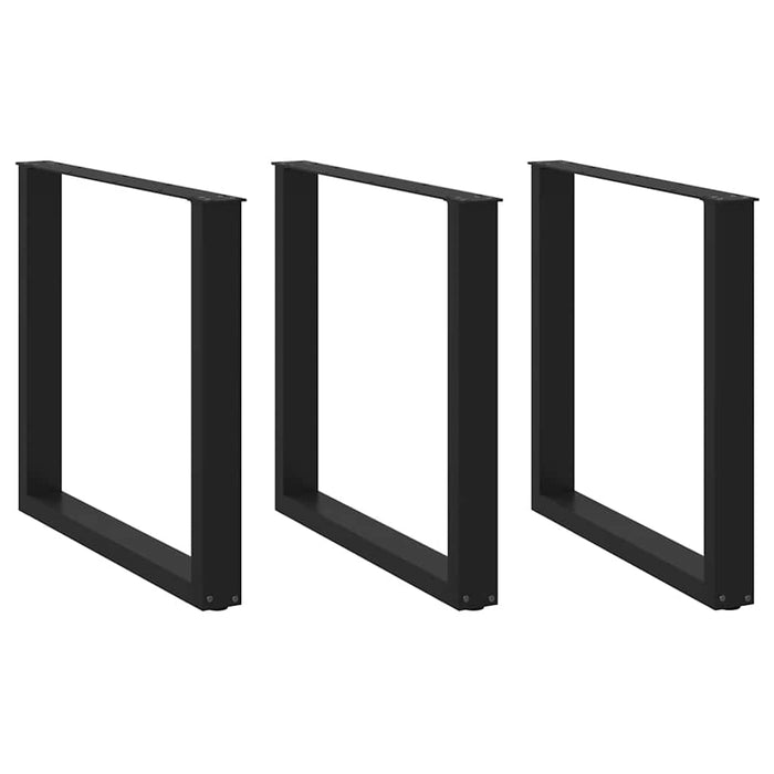 Picioare de masă în formă de U, 3 buc., negru, 80x(72-73) cm, oțel WALTI