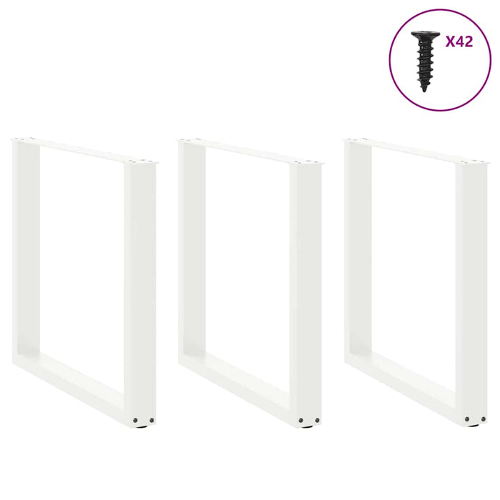 Picioare de masă în formă de U, 3 buc., alb, 80x(72-73) cm, oțel WALTI