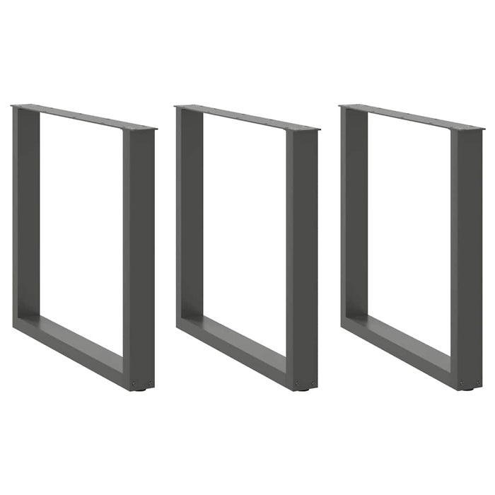 Picioare de masă în formă de U, 3 buc., antracit, 80x(72-73) cm, oțel WALTI