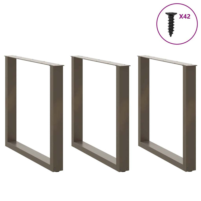 Picioare de masă în formă de U, 3 buc., oțel natural, 80x(72-73) cm WALTI