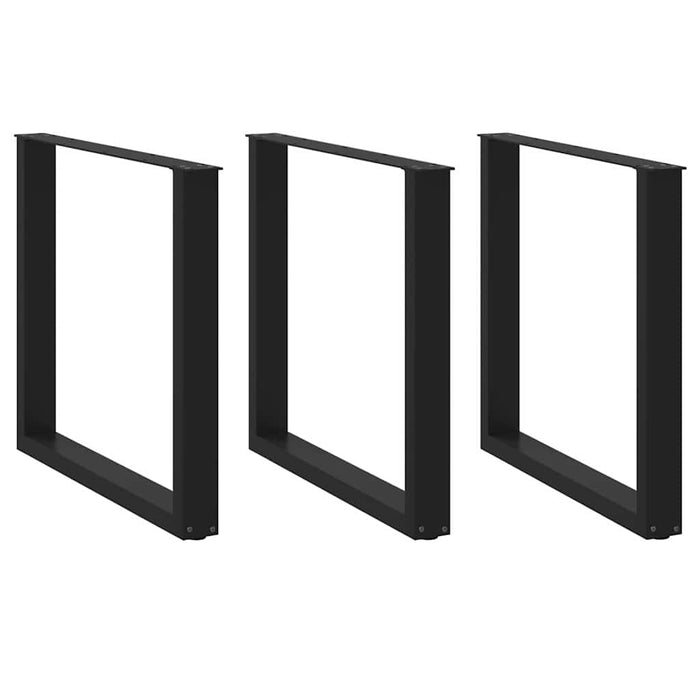 Picioare de masă în formă de U, 3 buc., negru, 90x(72-73) cm, oțel WALTI