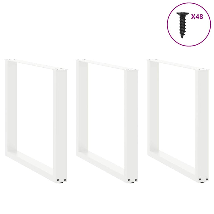 Picioare de masă în formă de U, 3 buc., alb, 90x(72-73) cm, oțel WALTI
