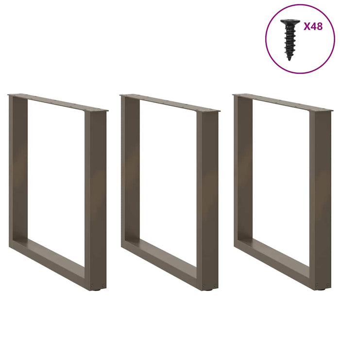 Picioare de masă în formă de U, 3 buc., oțel natural, 90x(72-73) cm WALTI