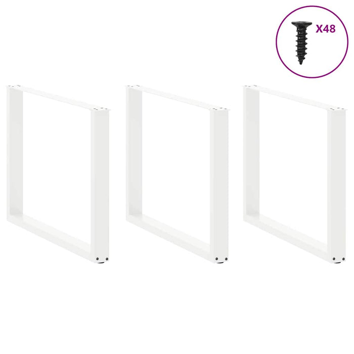 Picioare de masă în formă de U, 3 buc., alb, 100 x (72-73) cm, oțel WALTI