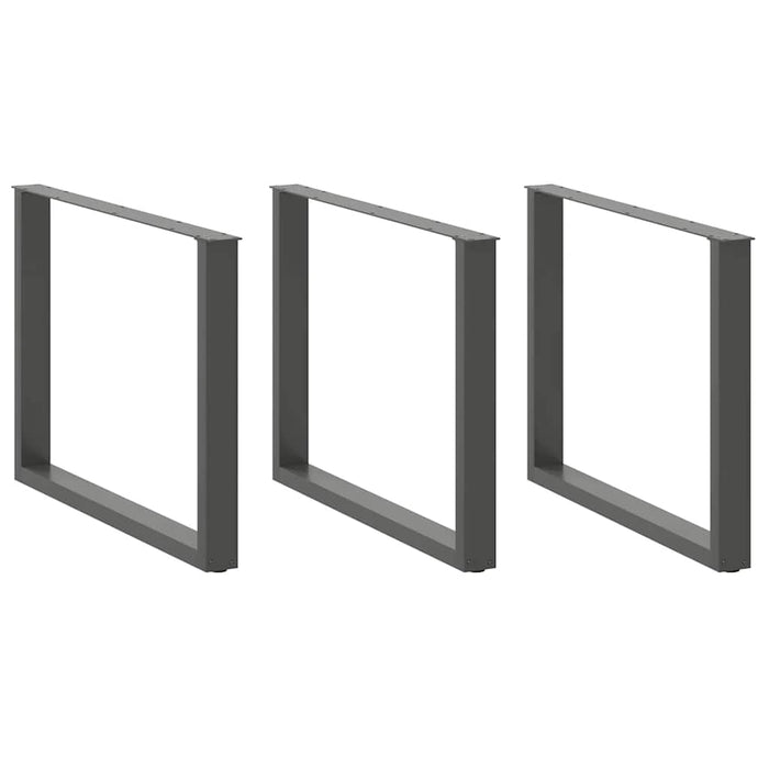 Picioare de masă în formă de U, 3 buc., antracit, 100x(72-73) cm, oțel WALTI