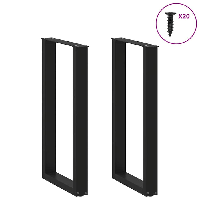 Picioare de masă de bar în formă de U, 2 buc., negru, 40x(90-91) cm, oțel - WALTI WALTI