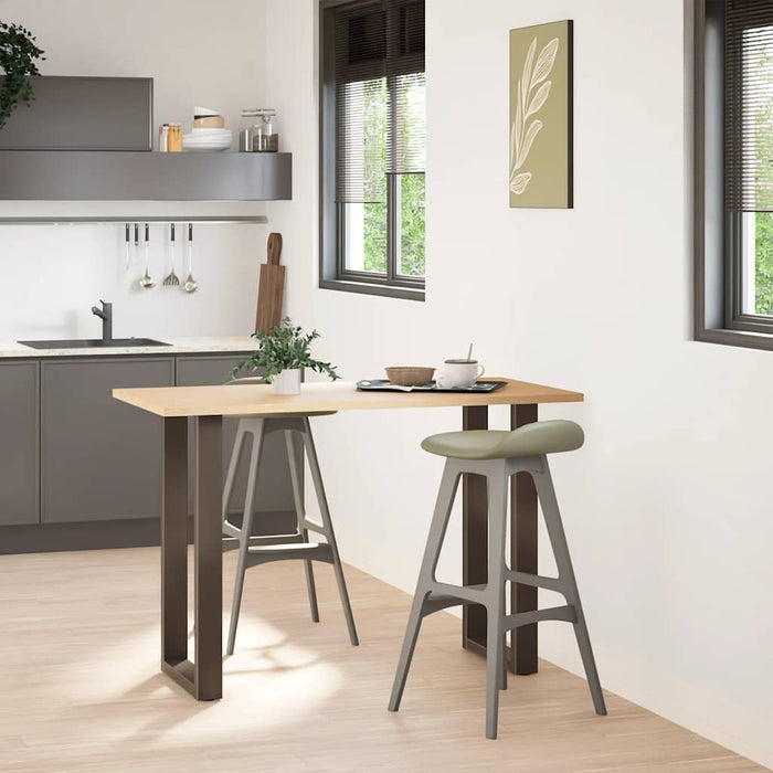 Picioare de masă de bar în formă de U, 2 buc., oțel natural, 40x(90-91) cm - WALTI WALTI