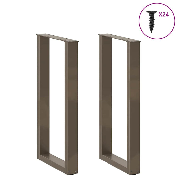 Picioare de masă de bar în formă de U, 2 buc., oțel natural, 50x(90-91) cm WALTI