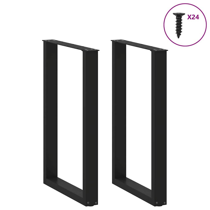 Picioare de masă de bar în formă de U, 2 buc., negru, 60x(90-91) cm, oțel - WALTI WALTI