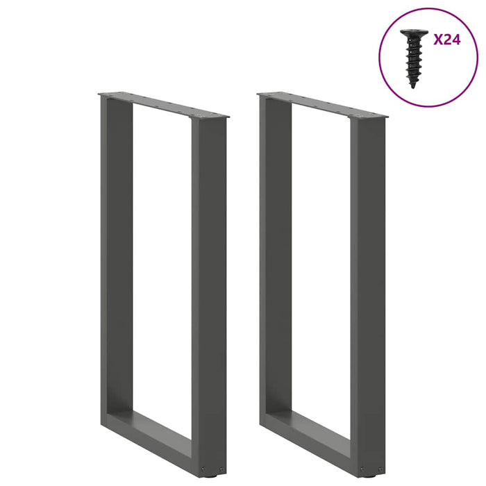 Picioare de masă de bar în formă de U, 2 buc., antracit, 60x(90-91) cm, oțel - WALTI WALTI