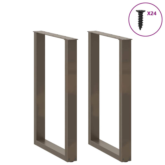 Picioare de masă de bar în formă de U, 2 buc., oțel natural, 60 x (90-91) cm - WALTI WALTI