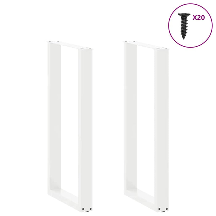Picioare de masă de bar în formă de U, 2 buc., alb, 40 x (100-101) cm, oțel - WALTI WALTI