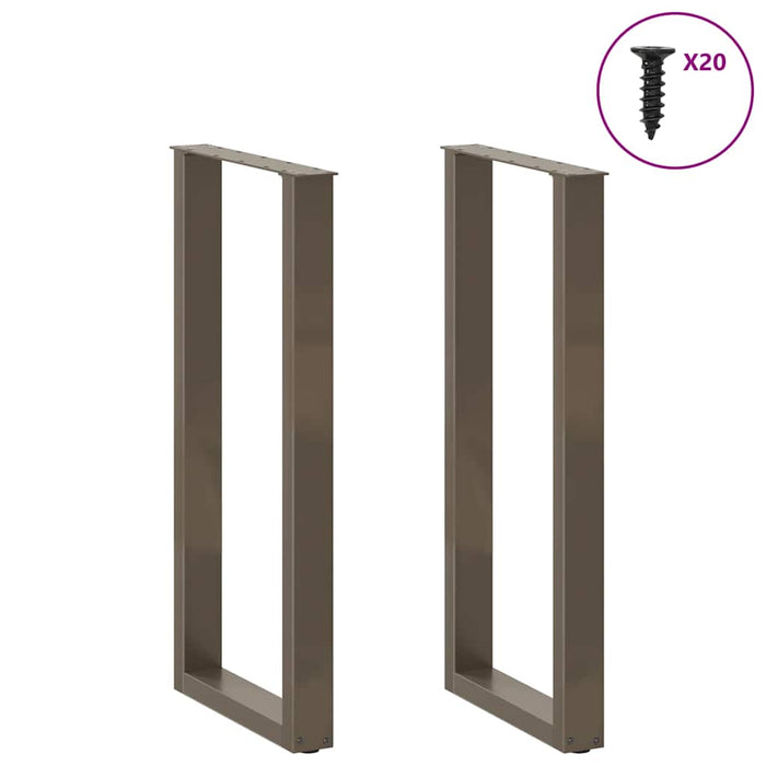 Picioare de masă de bar în formă de U, 2 buc., oțel natural, 40 x (100-101) cm - WALTI WALTI