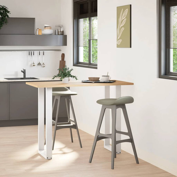Picioare de masă de bar în formă de U, 2 buc., alb, 50x(100-101) cm, oțel - WALTI WALTI