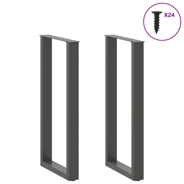 Picioare de masă de bar în formă de U, 2 buc., antracit, 50x(100-101) cm, oțel - WALTI WALTI
