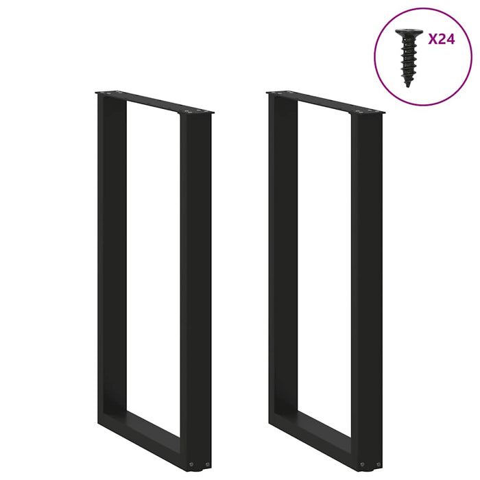 Picioare de masă de bar în formă de U, 2 buc., negru, 60 x (100-101) cm, oțel - WALTI WALTI