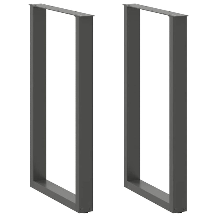 Picioare de masă de bar în formă de U, 2 buc., antracit, 60x(100-101) cm, oțel WALTI
