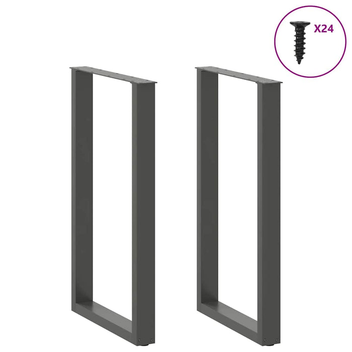 Picioare de masă de bar în formă de U, 2 buc., antracit, 60x(100-101) cm, oțel WALTI